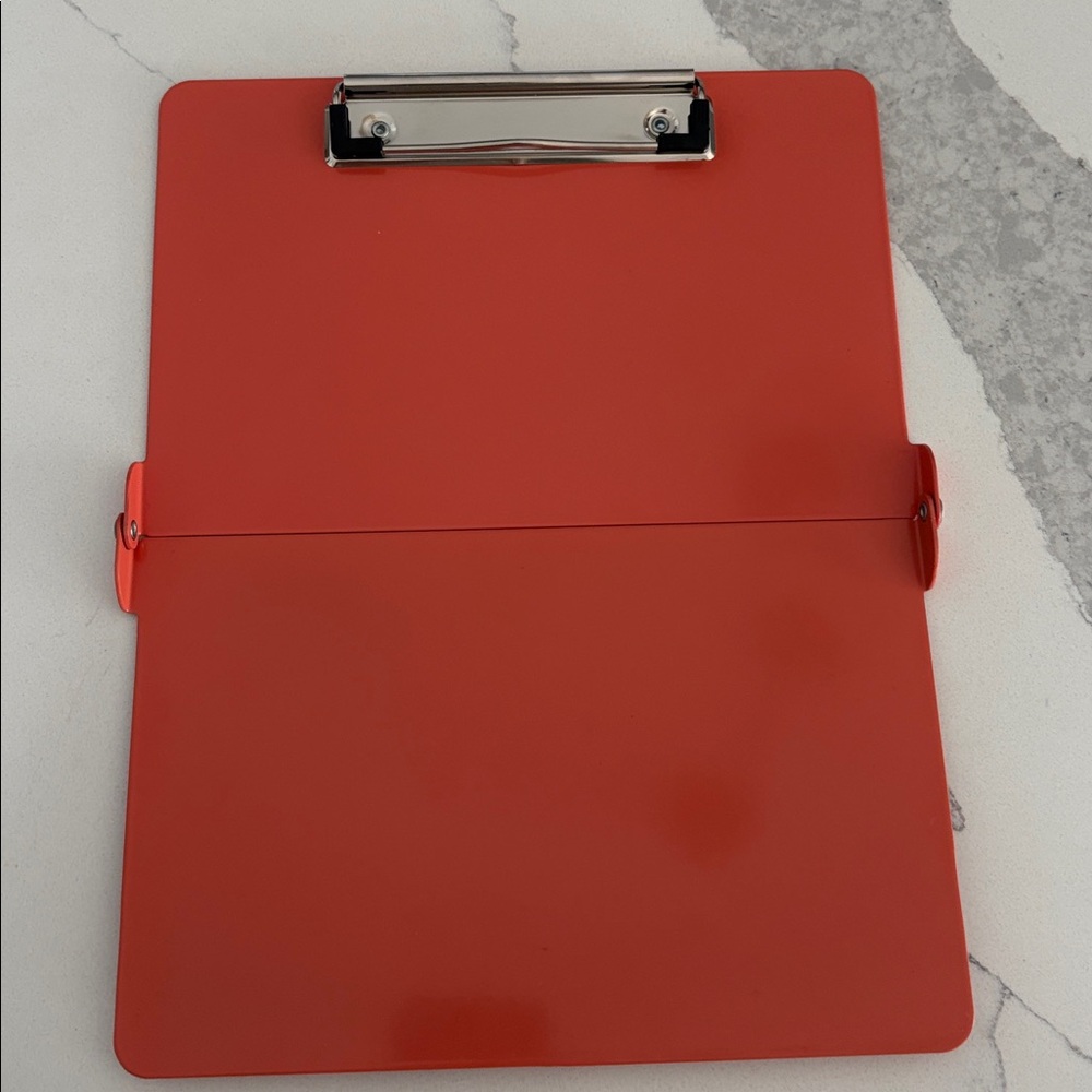 Pink salmon colored foldable Clipboard with Metal Clip